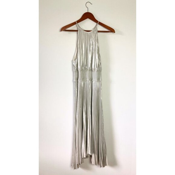 ALC Weston Dress Silver Size 8 Pleated Metallic Revolve - Picture 4 of 8